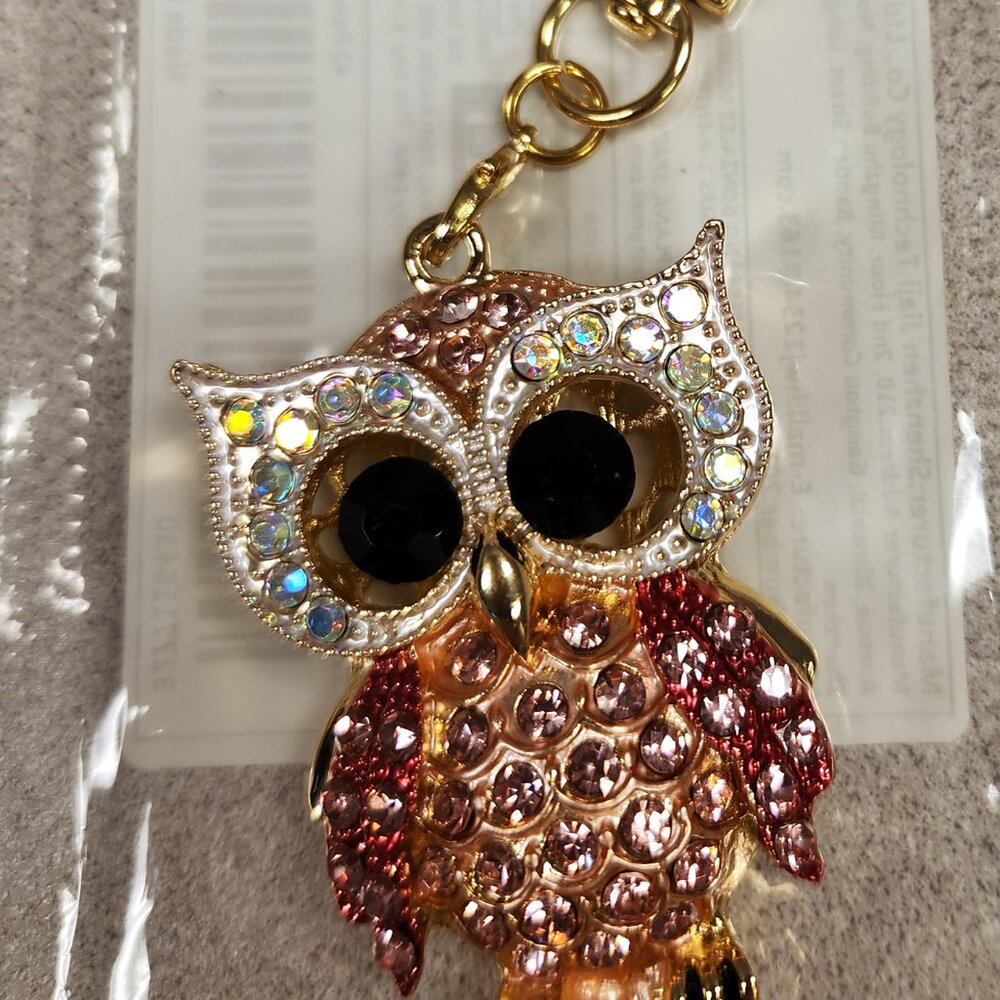 Owl Bag Charm - Sparkly Bling - Brand New - Picture 2 of 3